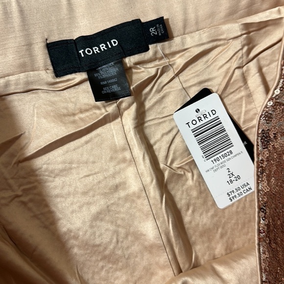 Torrid gold PULL-ON WIDE LEG SEQUIN HIGH-RISE PANT - Picture 10 of 10
